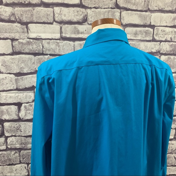 Jones New York Turquoise Button Down Blouse - Picture 8 of 9